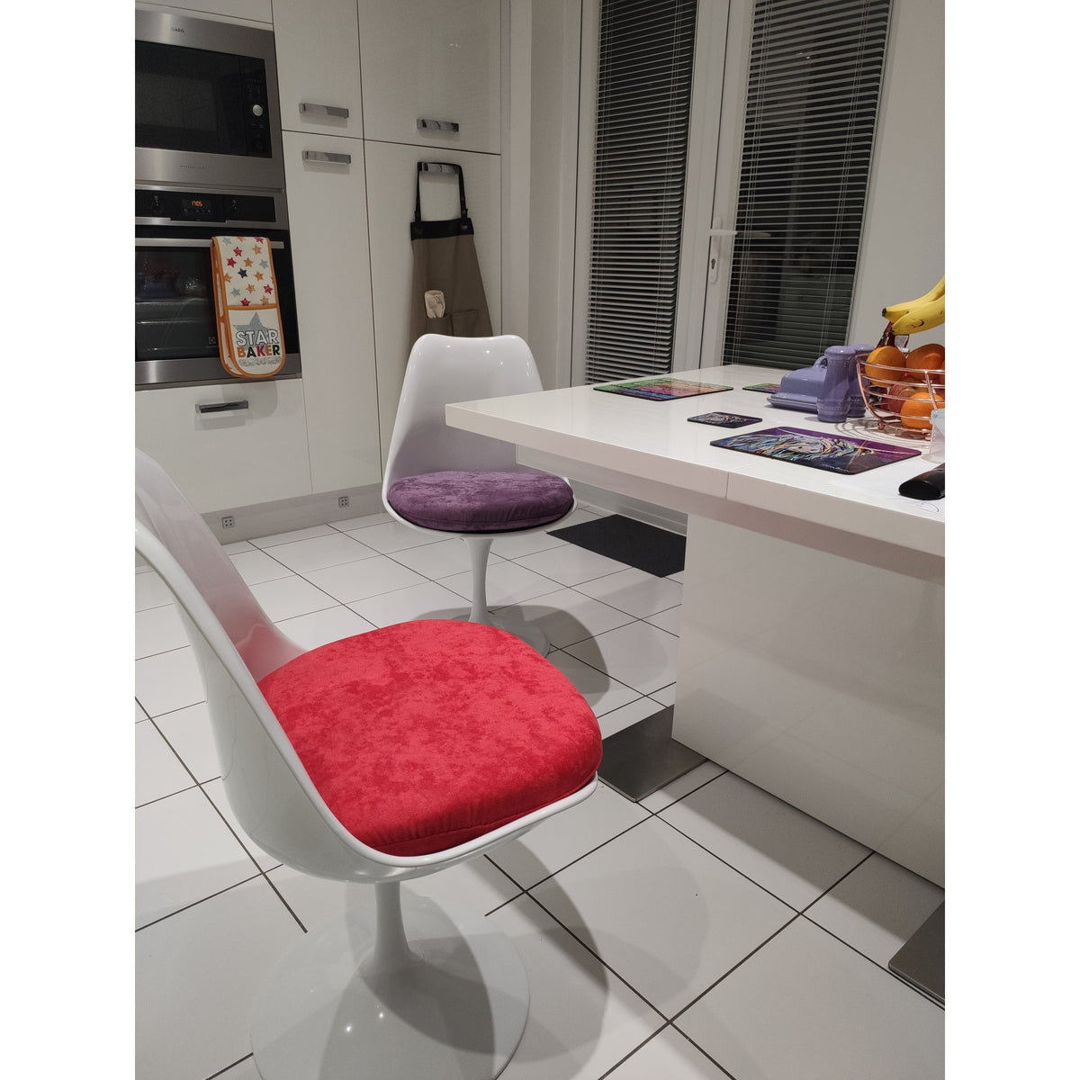 White and Luxurious Purple Chelsea Side Chair
