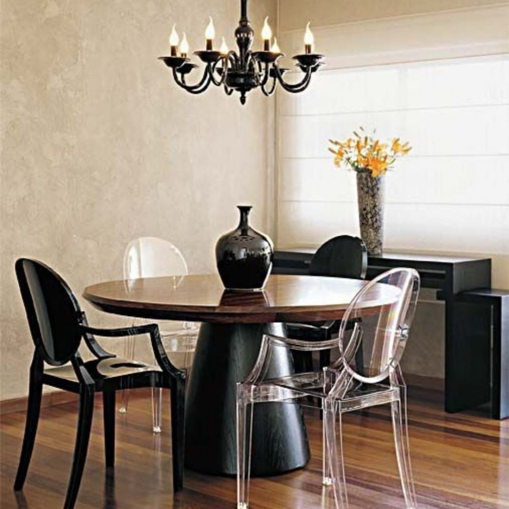 Black Ghost Style Plastic Louis Armchair
