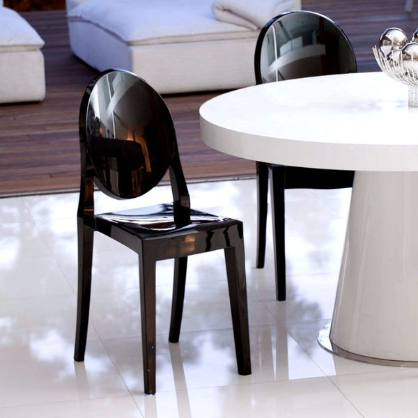 Black Ghost Style Plastic Victoria Dining Chair