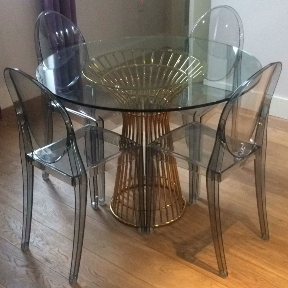 Smoke Grey Ghost Style Plastic Victoria Dining Chair