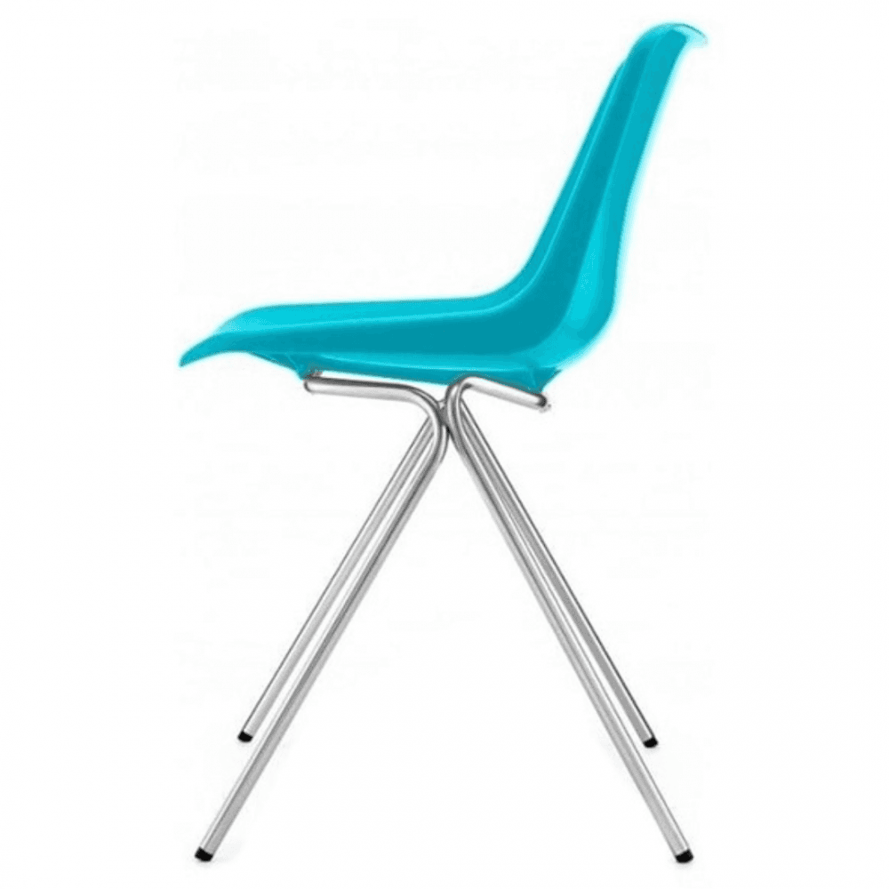 Bright Blue Robin Day Poly Side Plastic Chair