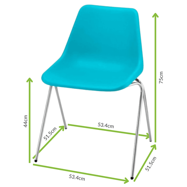 Bright Blue Robin Day Poly Side Plastic Chair