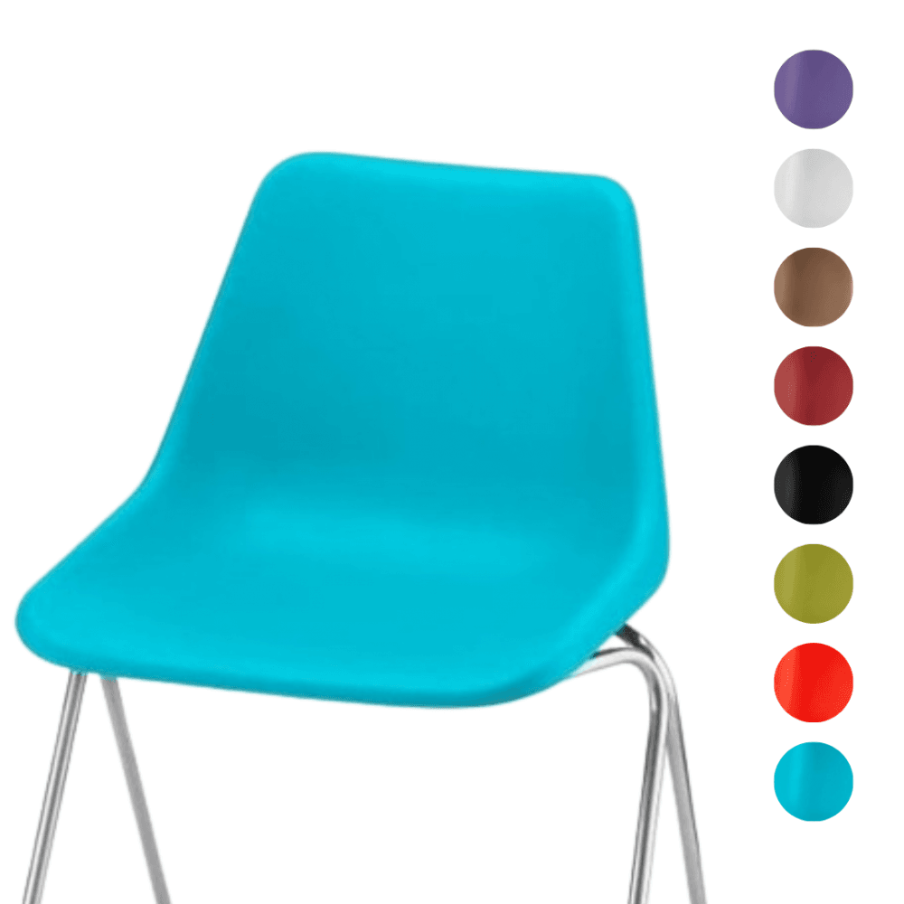 Bright Blue Robin Day Poly Side Plastic Chair