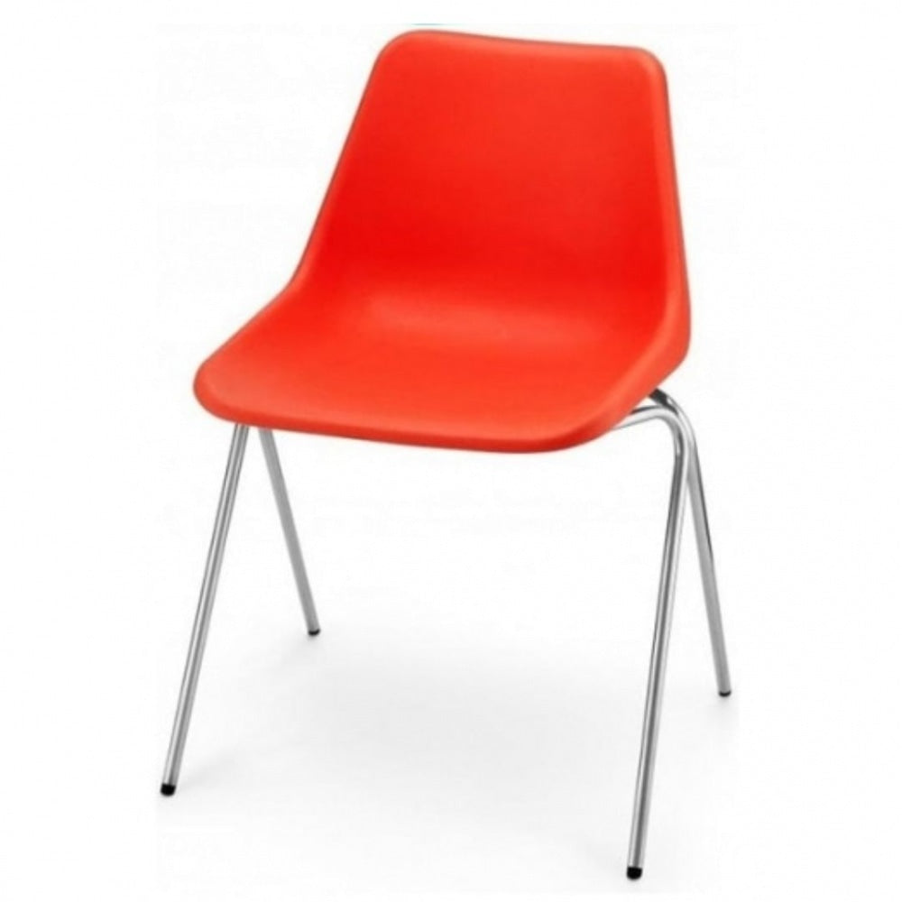Bright Orange Robin Day Poly Side Plastic Chair