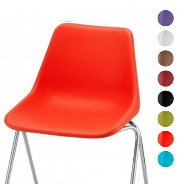 Bright Orange Robin Day Poly Side Plastic Chair