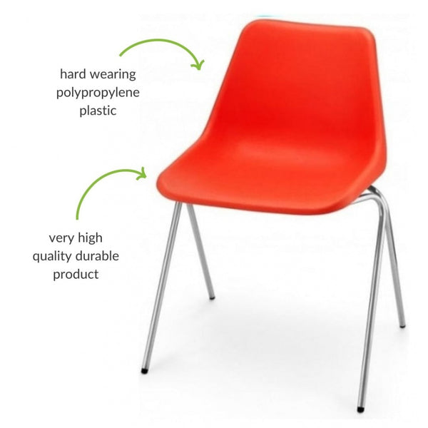 Bright Orange Robin Day Poly Side Plastic Chair