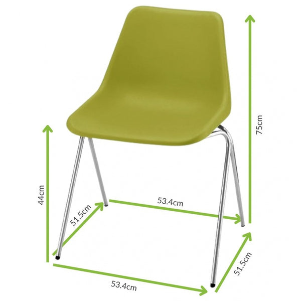 Olive Green Robin Day Poly Side Plastic Chair