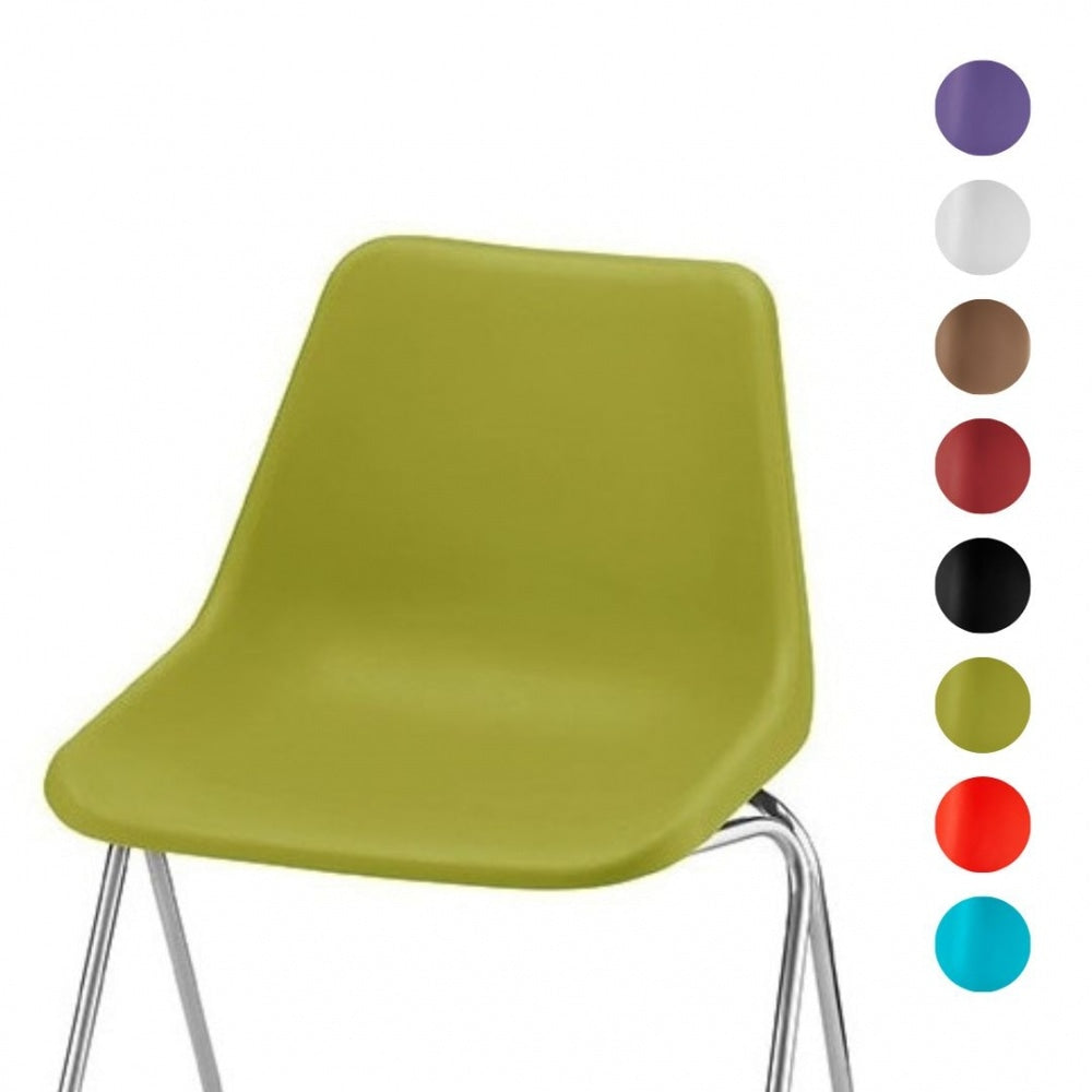 Olive Green Robin Day Poly Side Plastic Chair