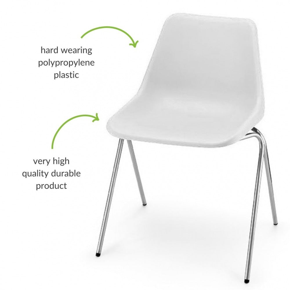 White Robin Day Poly Side Plastic Chair