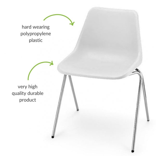 White Robin Day Poly Side Plastic Chair