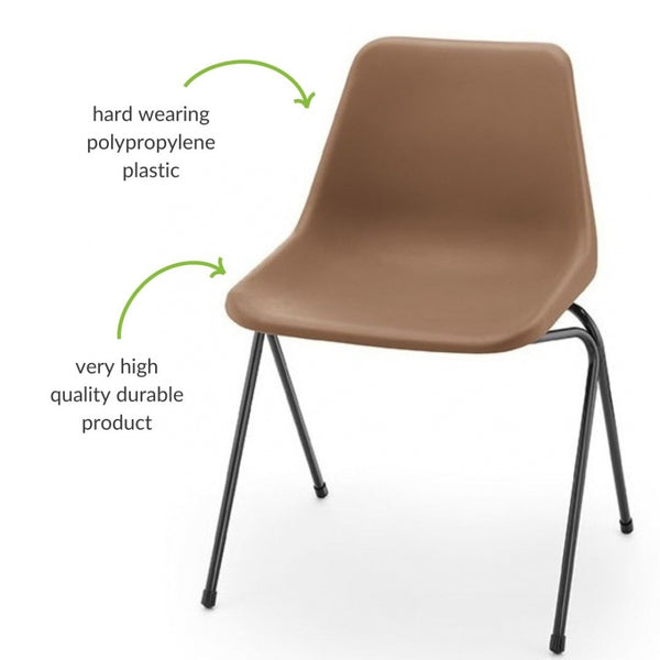 Brown Robin Day Poly Side Plastic Chair