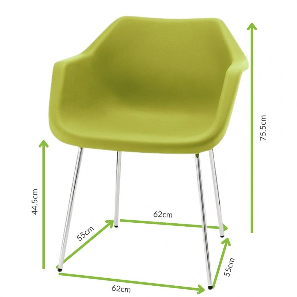 Olive Green Robin Day Plastic Armchair