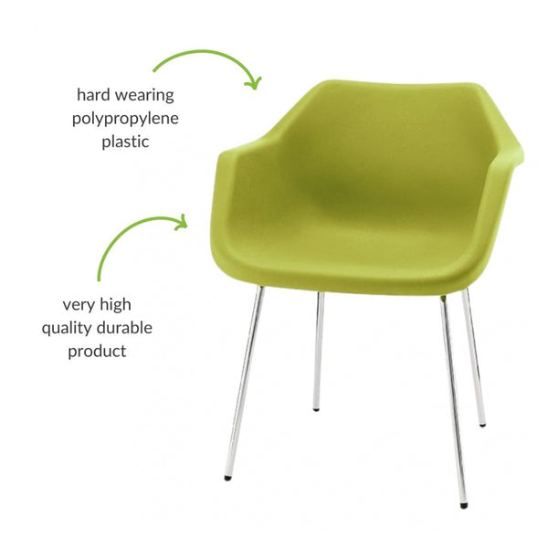 Olive Green Robin Day Plastic Armchair