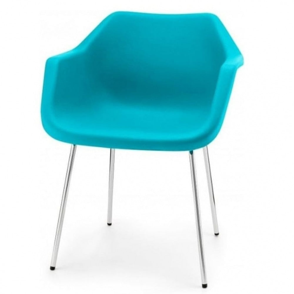 Bright Blue Robin Day Plastic Armchair