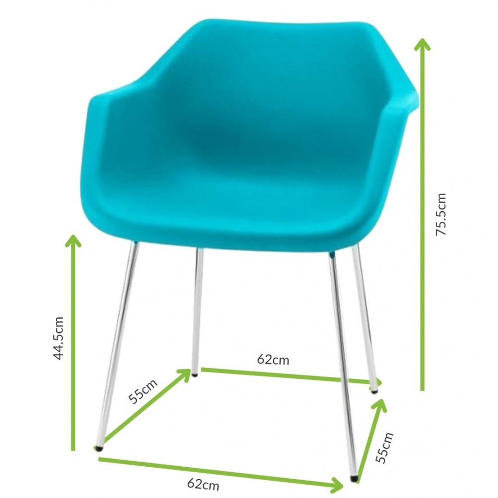 Bright Blue Robin Day Plastic Armchair