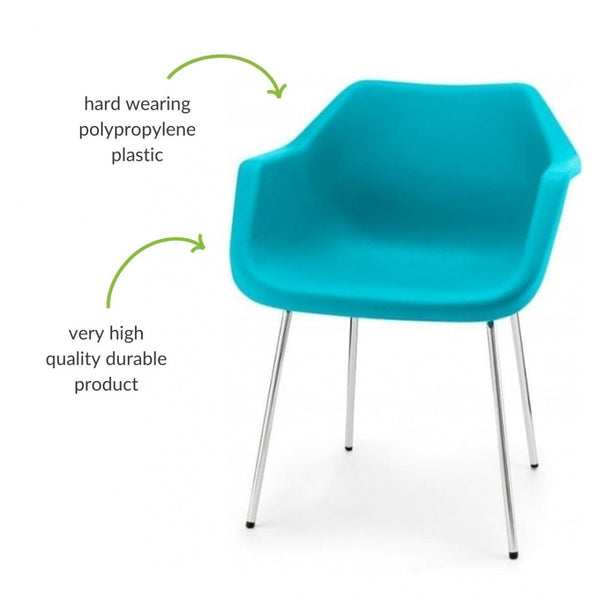 Bright Blue Robin Day Plastic Armchair