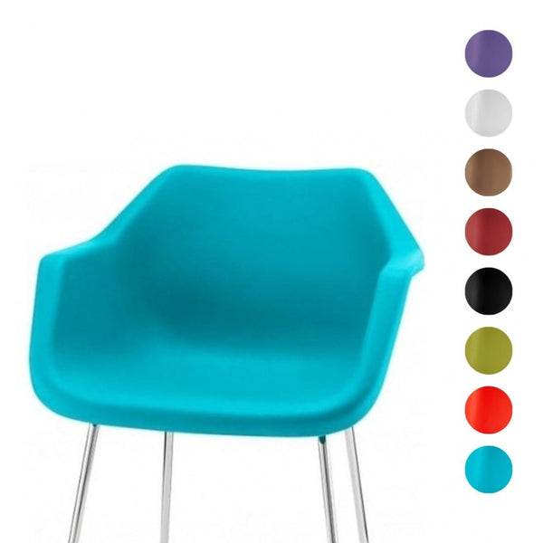 Bright Blue Robin Day Plastic Armchair