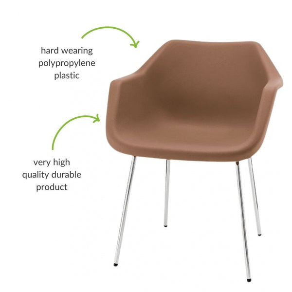 Brown Robin Day Plastic Armchair