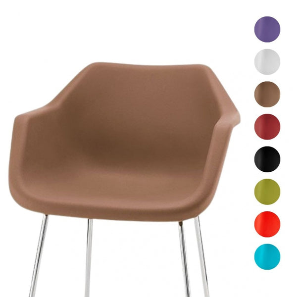 Brown Robin Day Plastic Armchair