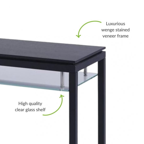 Luxurious Wenge and Glass Large Console Table