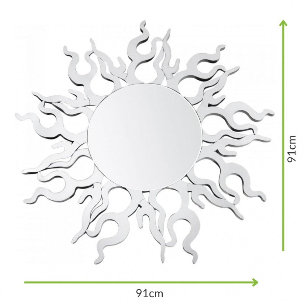 Large Sun Spoke Circular Wall Mirror