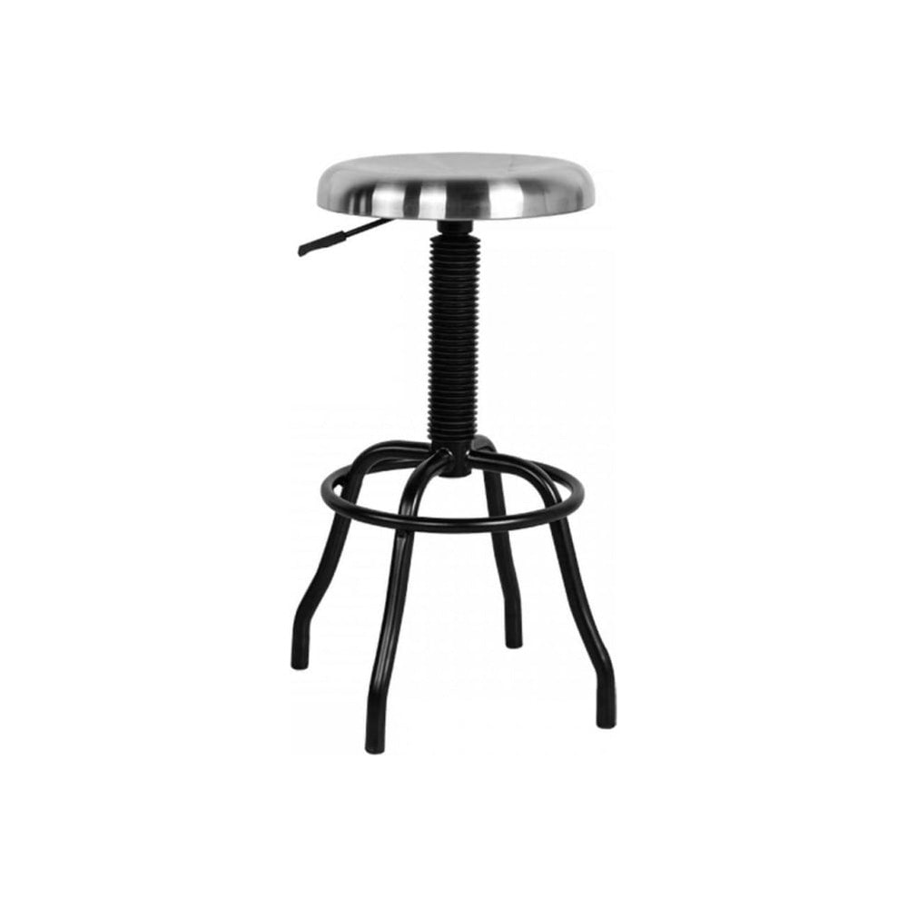 Silver and Black Industrial Style Bar Stool