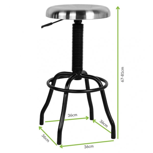 Silver and Black Industrial Style Bar Stool