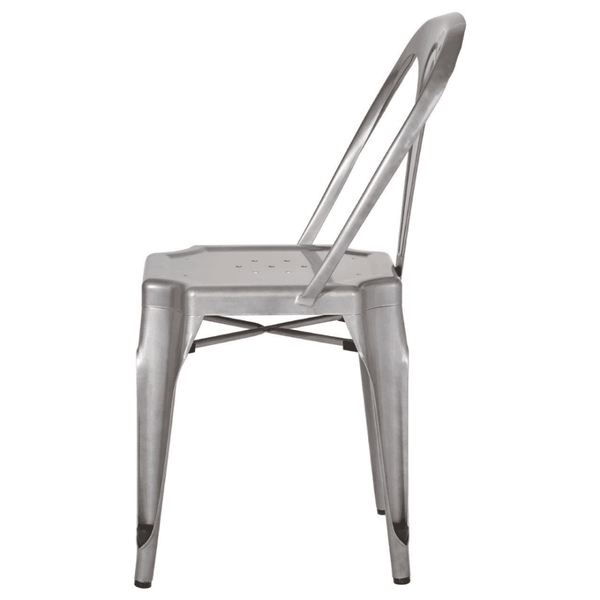 Industrial Grey Metal Dining Chair