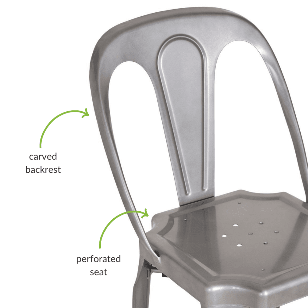 Industrial Grey Metal Dining Chair