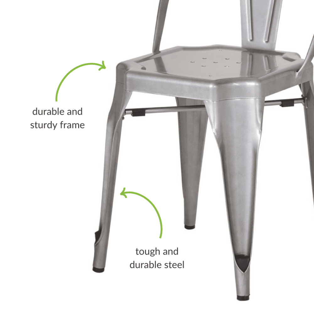Industrial Grey Metal Dining Chair