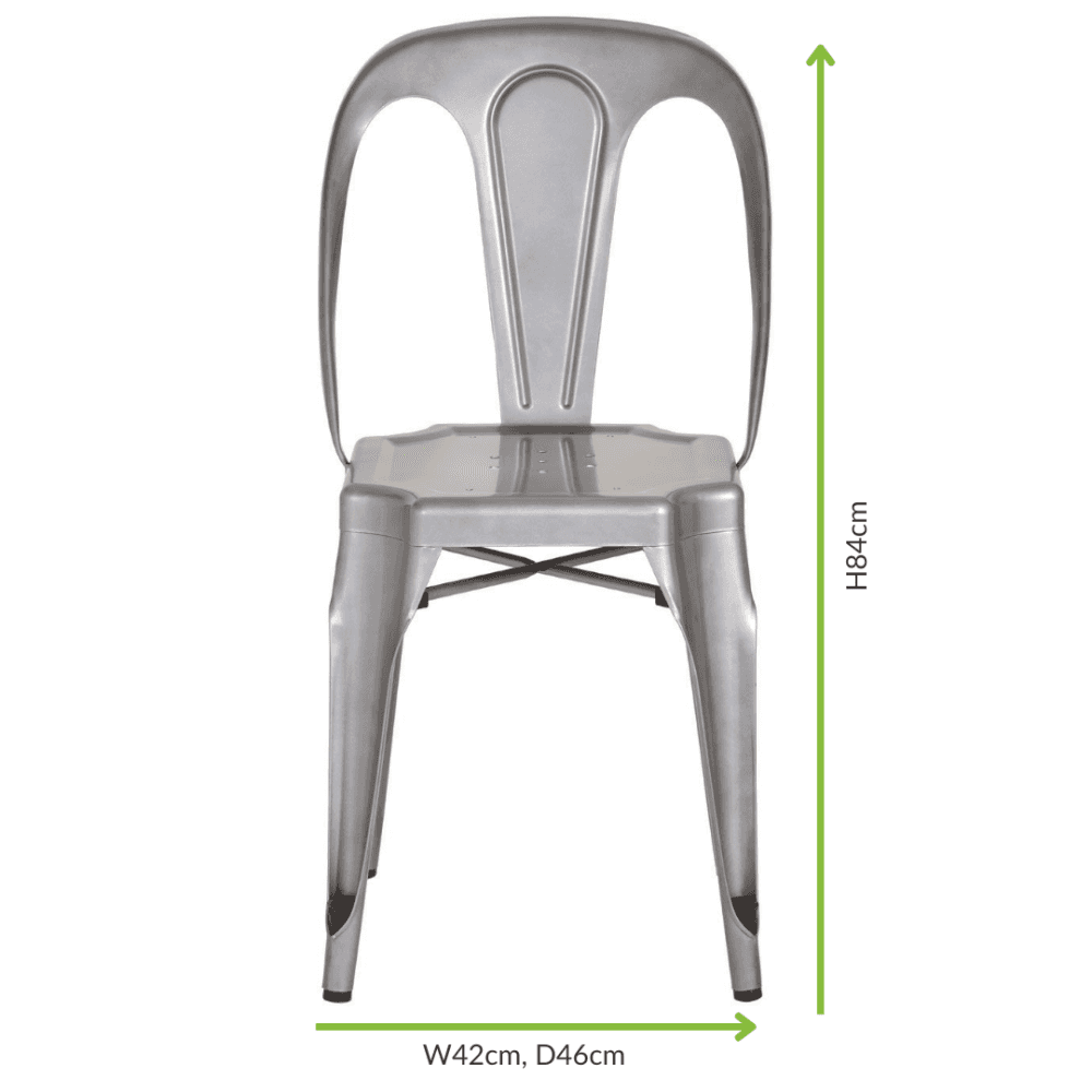 Industrial Grey Metal Dining Chair