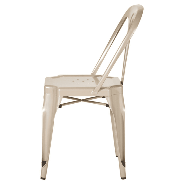 Industrial Champagne Metal Dining Chair