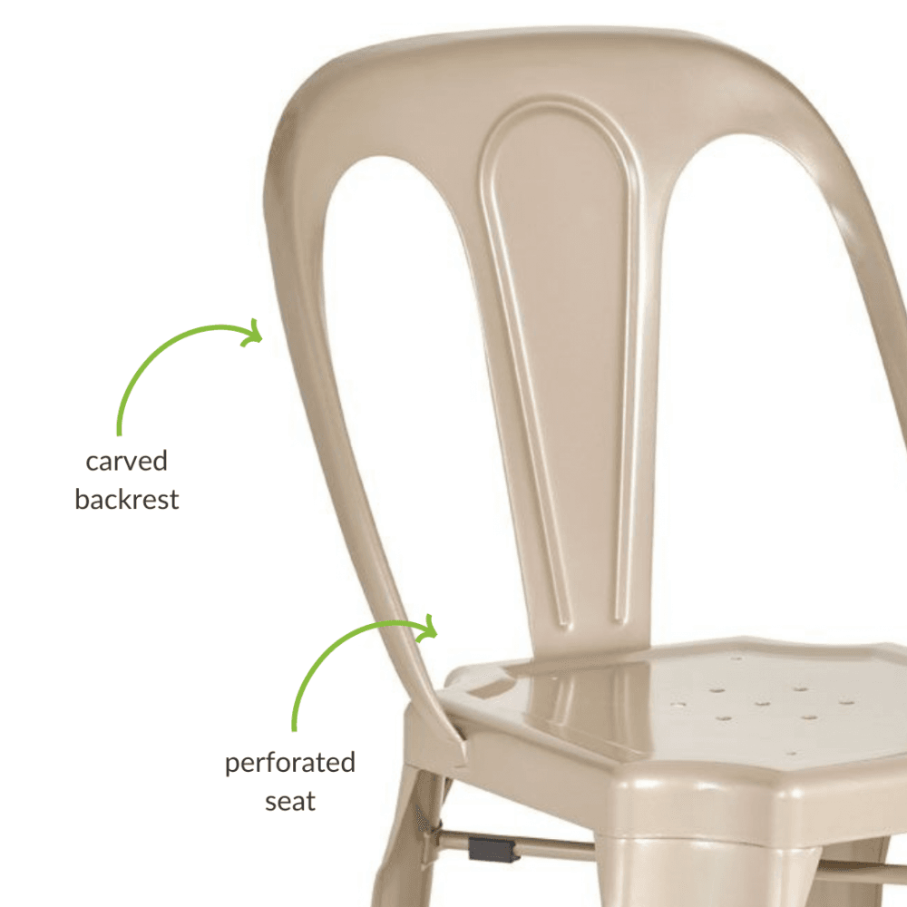 Industrial Champagne Metal Dining Chair