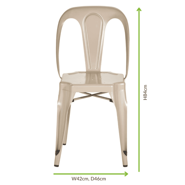 Industrial Champagne Metal Dining Chair
