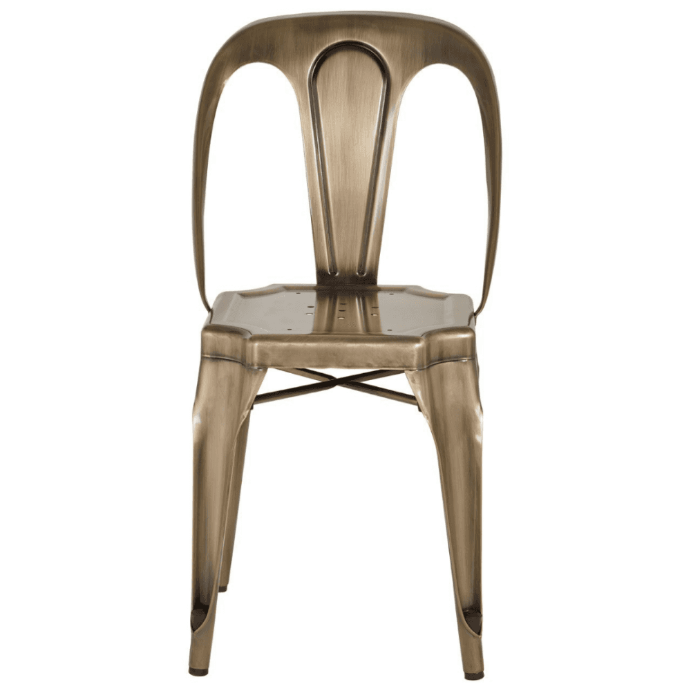 Industrial Gold Brass Metal Dining Chair