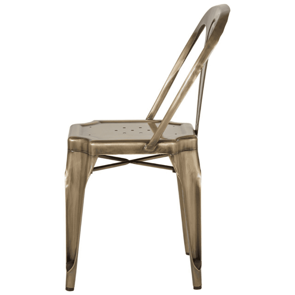 Industrial Gold Brass Metal Dining Chair