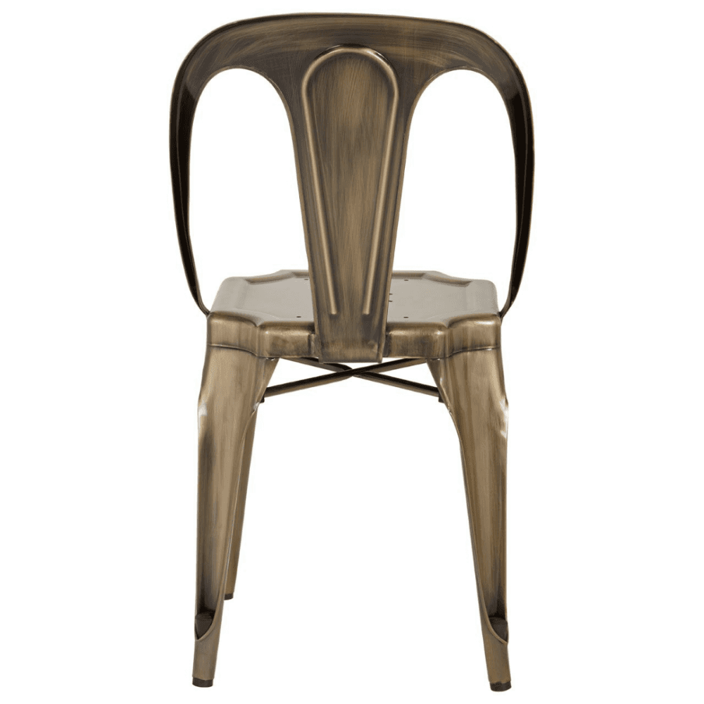 Industrial Gold Brass Metal Dining Chair