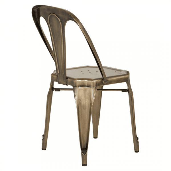 Industrial Gold Brass Metal Dining Chair