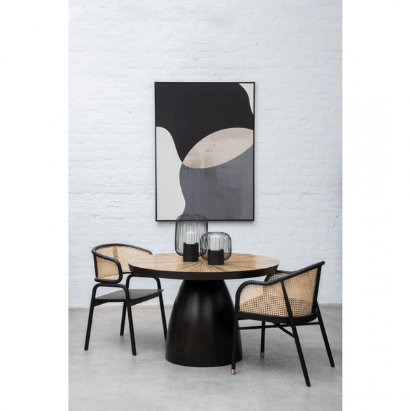 Eco-Friendly Rattan And Black Birchwood Dining Chair