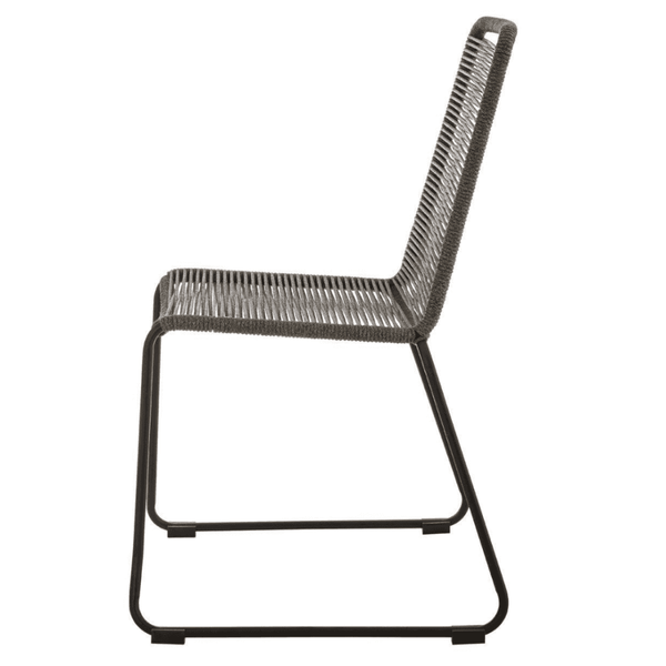 Grey Natural Rope Chair With Black Iron Legs