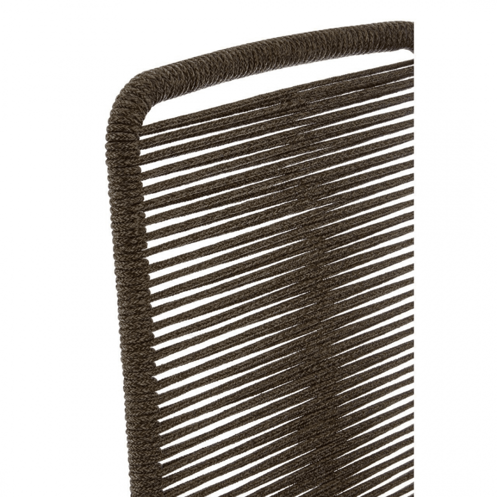 Grey Natural Rope Chair With Black Iron Legs