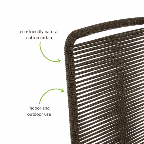Grey Natural Rope Chair With Black Iron Legs