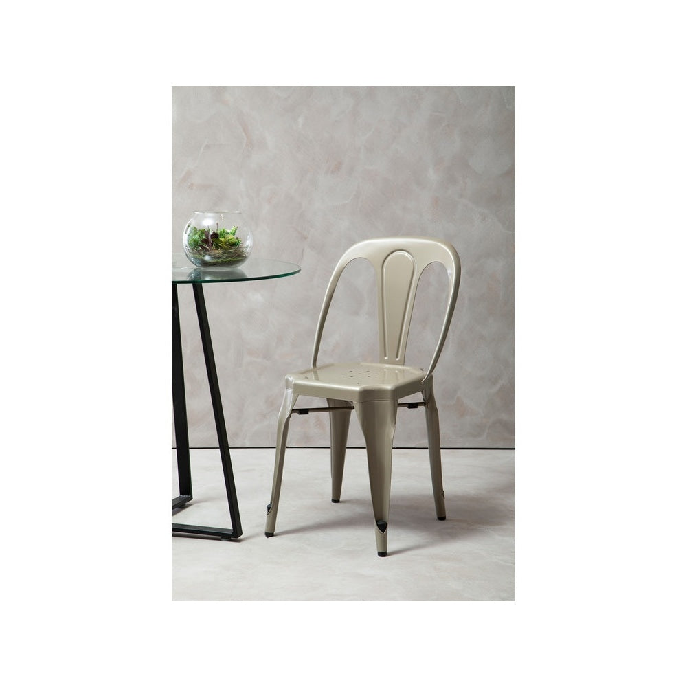 Industrial Champagne Metal Dining Chair