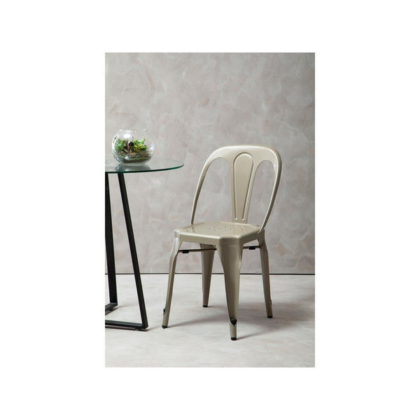 Industrial Champagne Metal Dining Chair