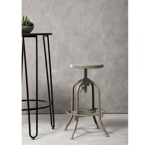 Industrial Champagne Metal Adjustable Barstool