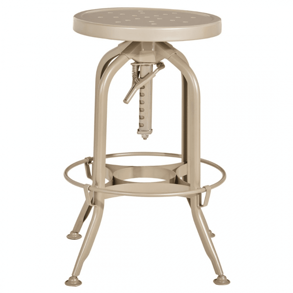 Industrial Champagne Metal Adjustable Barstool
