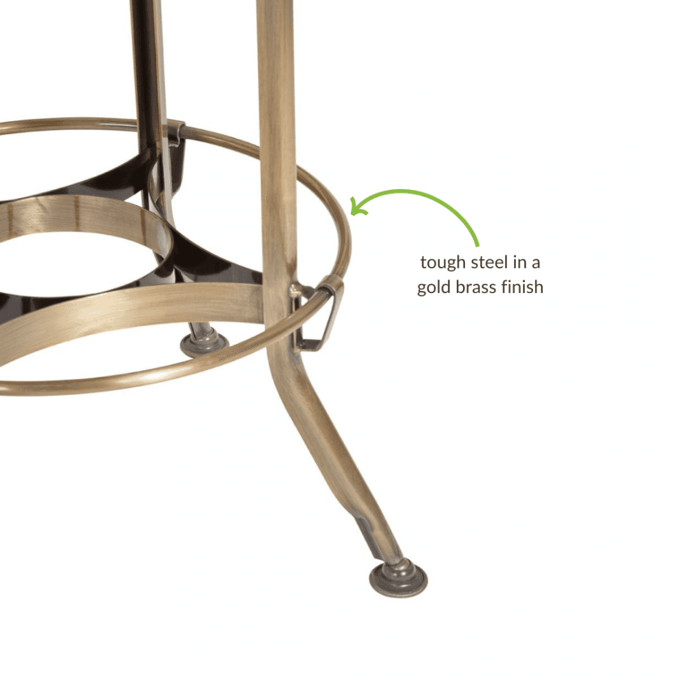 Industrial Gold Brass Metal Adjustable Barstool