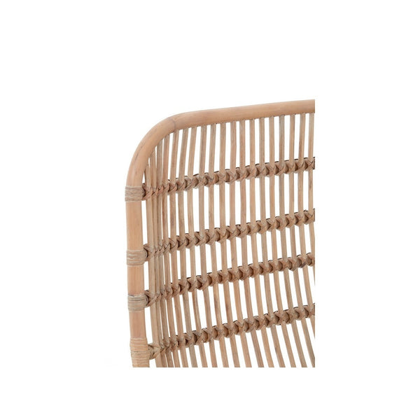 White Wash Natural Rattan Dining Chair With White Iron Legs