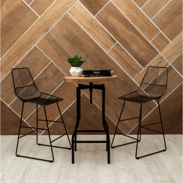 Geometric Bronze Metal Wire Barstool
