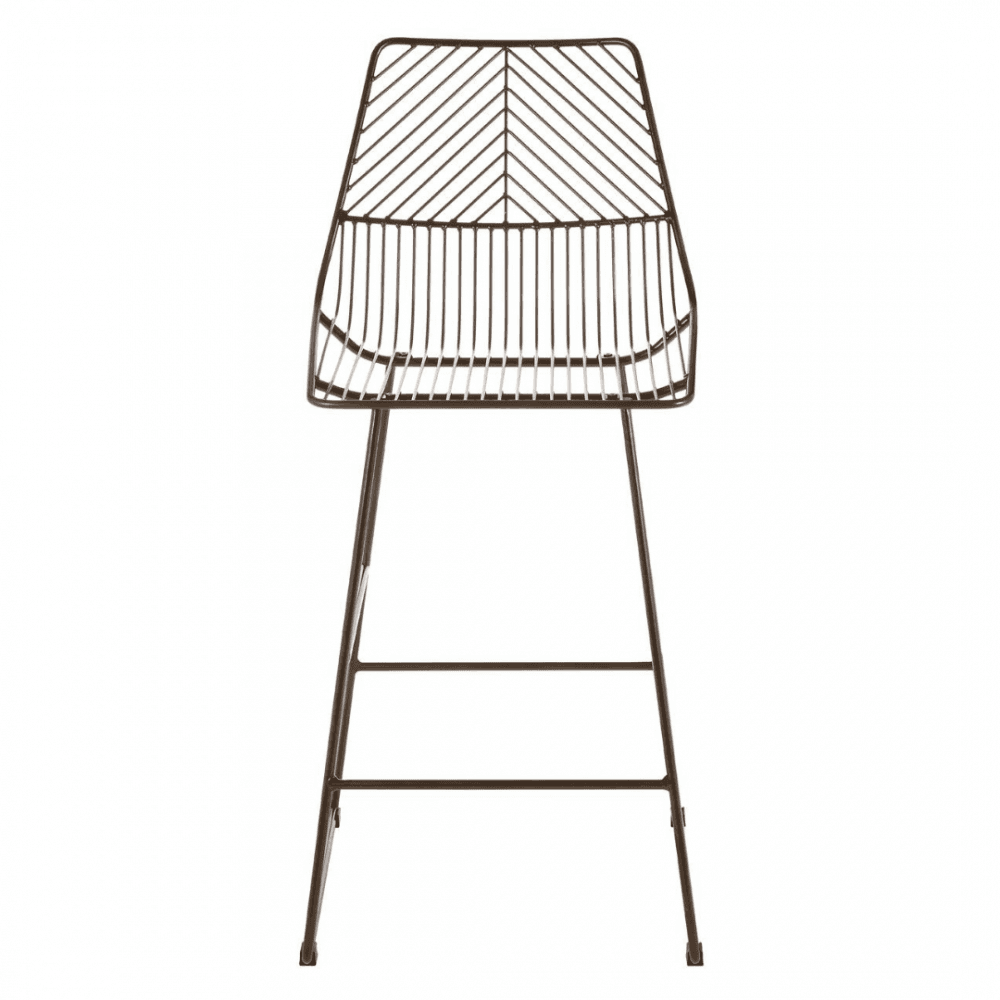Geometric Bronze Metal Wire Barstool